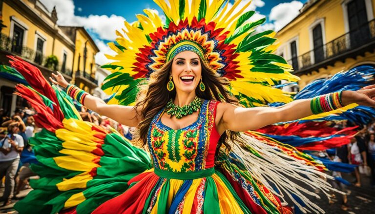colores vibrantes del traje típico Brasil