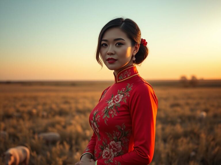 traje-tipico-argentino-china Mujer argentina vestida con el traje típico de china en la pampa
