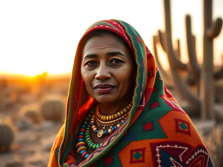 traje-tipico-wayuu-venezuela Mujer Wayuu con manta tradicional en la Guajira venezolana